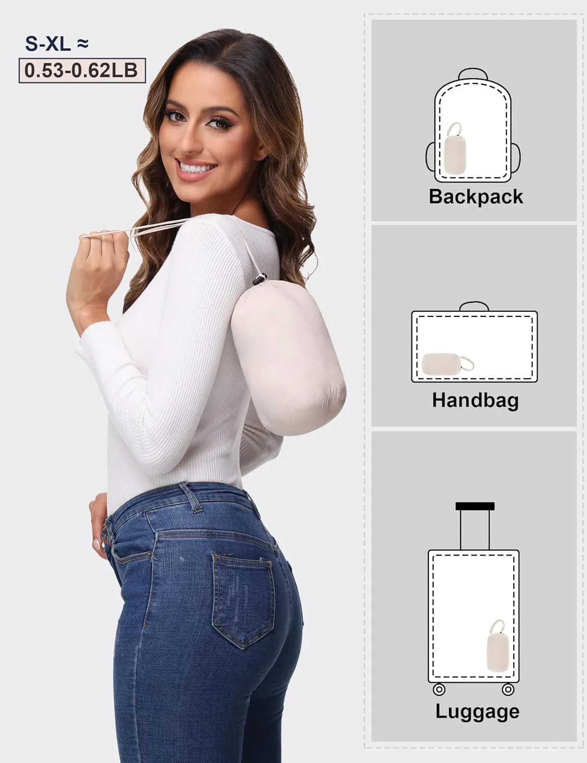 ROYAL MATRIX Packable Puffer Vest for Women Lightweight Winter Warm Puffy Vest with Detachable Hood