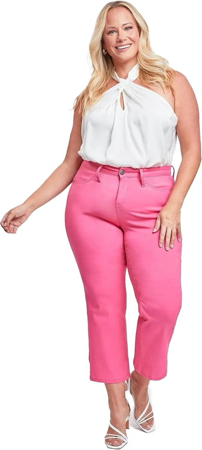 Royalty For Me Womens Women's Plus Size Hyperstretch High Rise Wide Leg Flood Pants
