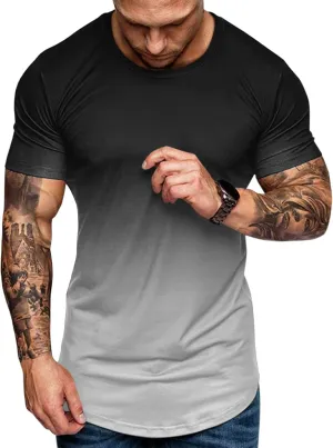 rrhss Mens Muscle Gym T-Shirts Short Sleeve Workout Athletic Bodybuilding Cotton Tee