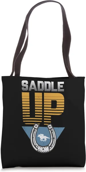 Saddle Up Horseshoe Equestrian Saddle Horse Tote Bag