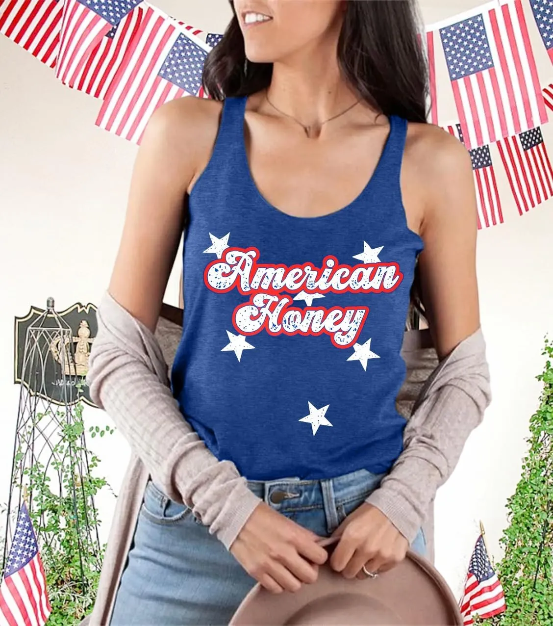 SFHFY American Flag Tank Top Women: Glitter 4th of July Sleeveless Tee Patriotic Shirt Memorial Day Summer Vest Tops