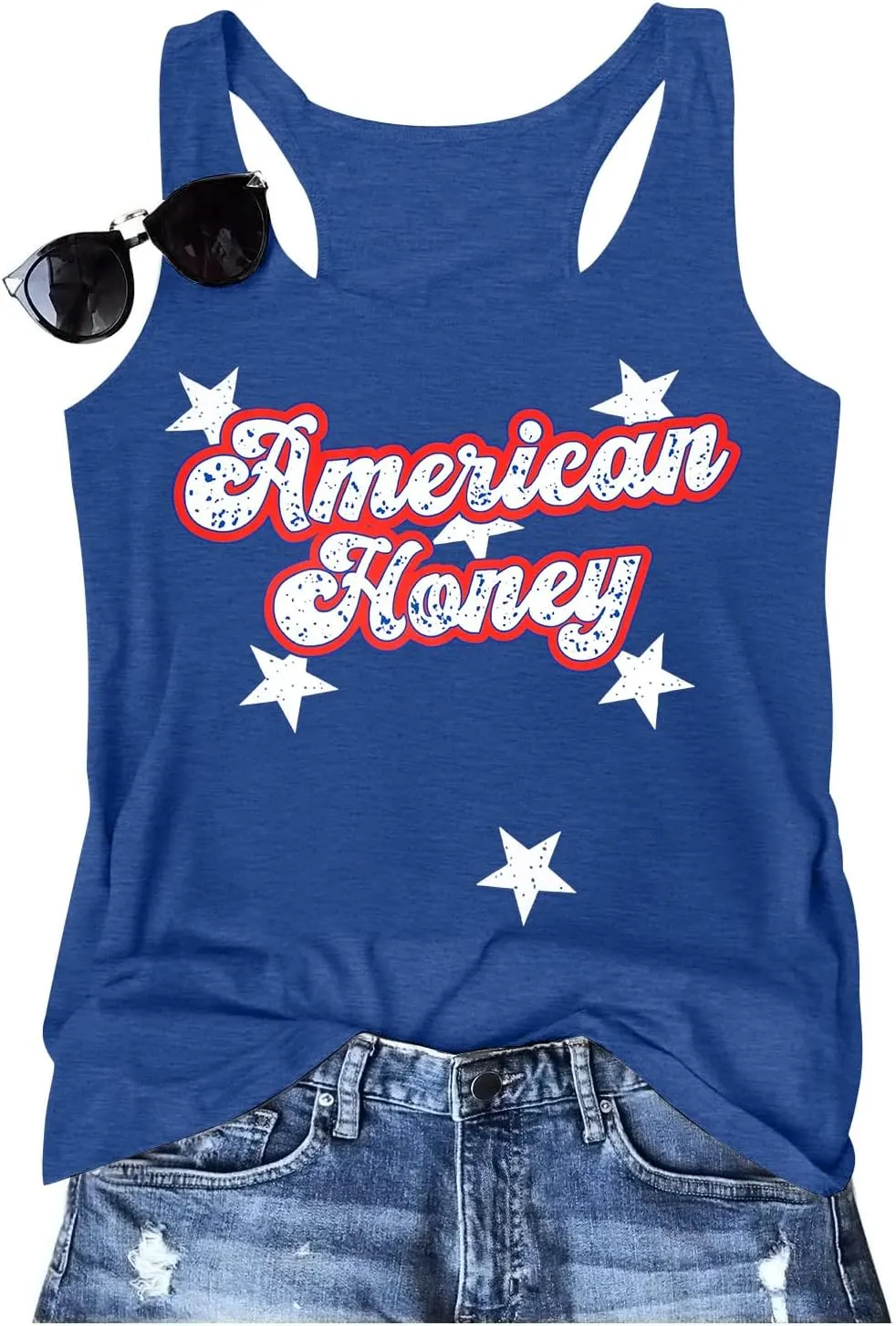 SFHFY American Flag Tank Top Women: Glitter 4th of July Sleeveless Tee Patriotic Shirt Memorial Day Summer Vest Tops