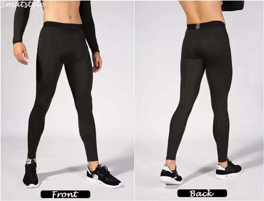 Smatstyle Pantalons de Compression de Running Homme Legging de Sport Fitness  schage Rapide Collant de Compression Base Layer Long Tight