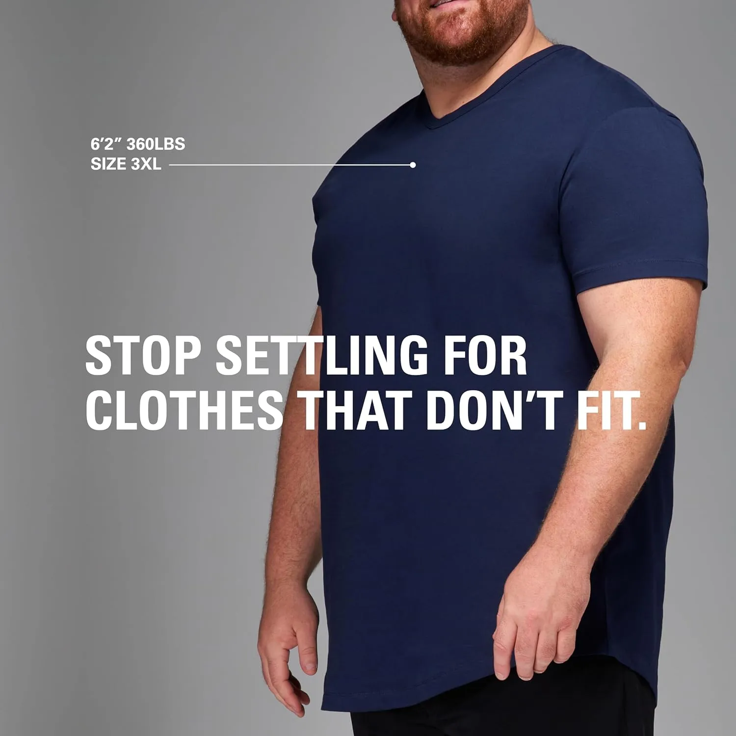 STRONGSIZE V-Neck T-Shirts for Men  Big and Tall Mens Stretch T Shirt