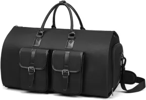 Suit Jacket Bag Travel Heavy Duty, Rolling Carry on Convertible Garment Duffel Bag, 2 in 1 Hanging Suitcase Suit Travel Bags (Black)