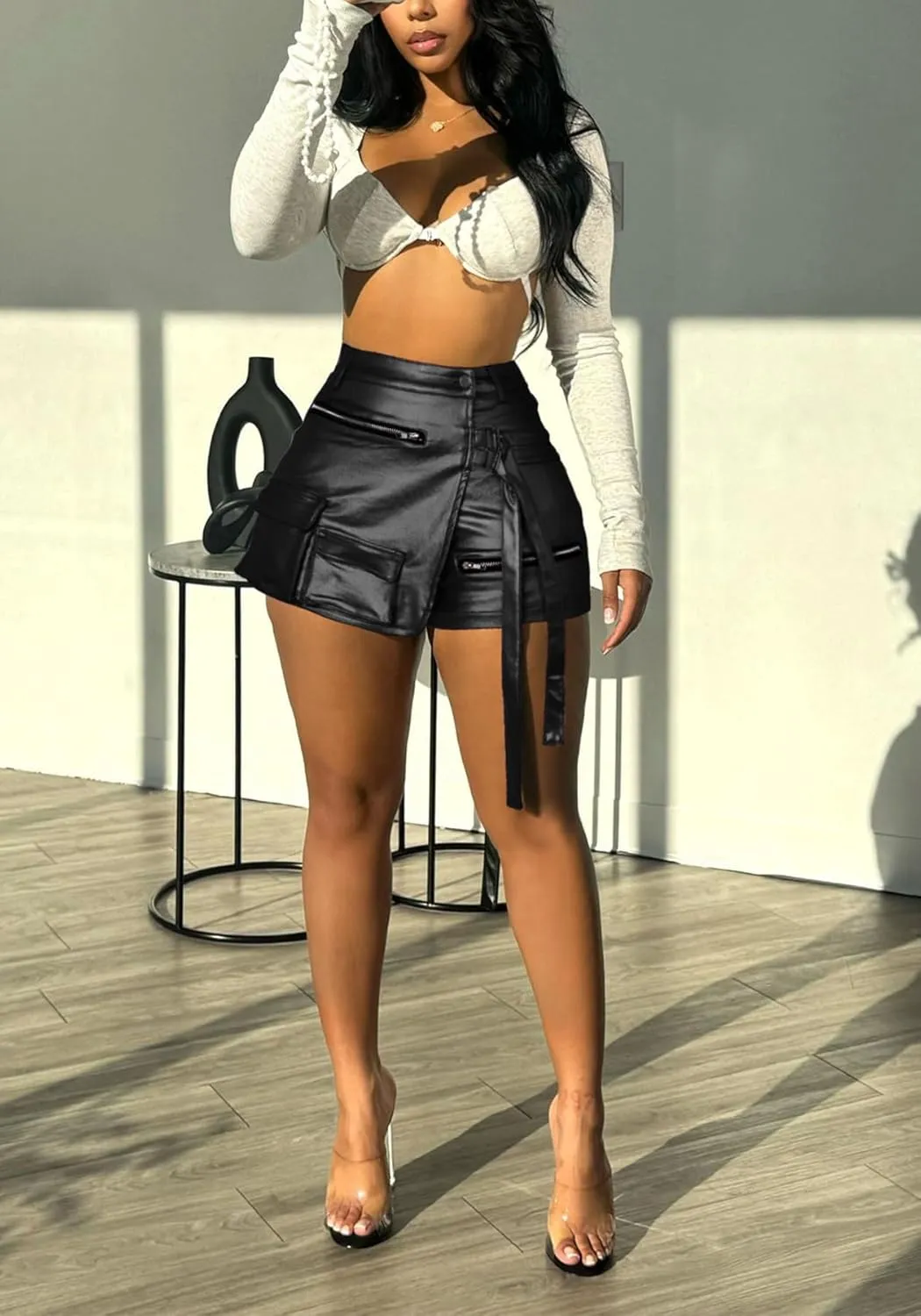 Summer Shorts for Women High Waisted Multi-Pockets Irregular Cargo Shorts Athletic Skorts Y2K