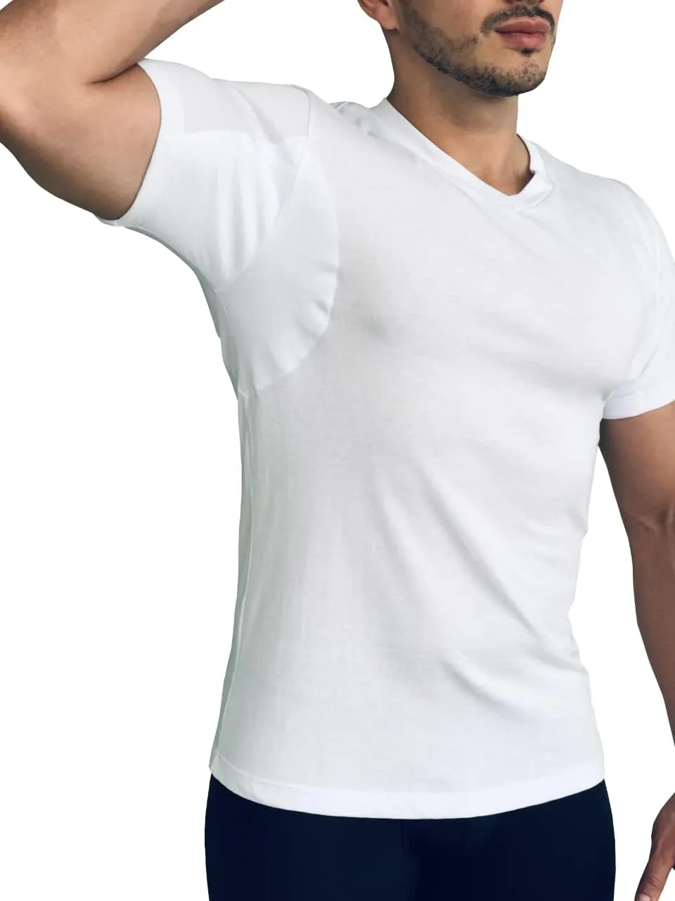 Sweat Proof Undershirt for Men- Quick Drying- Anti Odor- Anti Stains- V Neck