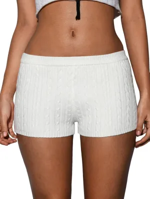 SweatyRocks Women's Low Rise Y2K Ribbed Sweater Shorts Slim Fit Casual Lounge Shorts