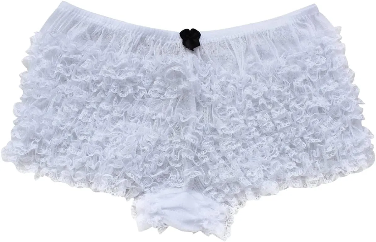Sywiyi Women's High Waisted Shorts Summer Ruffled Lace Trim Pettipants Bloomers Slip Shorts Underwear
