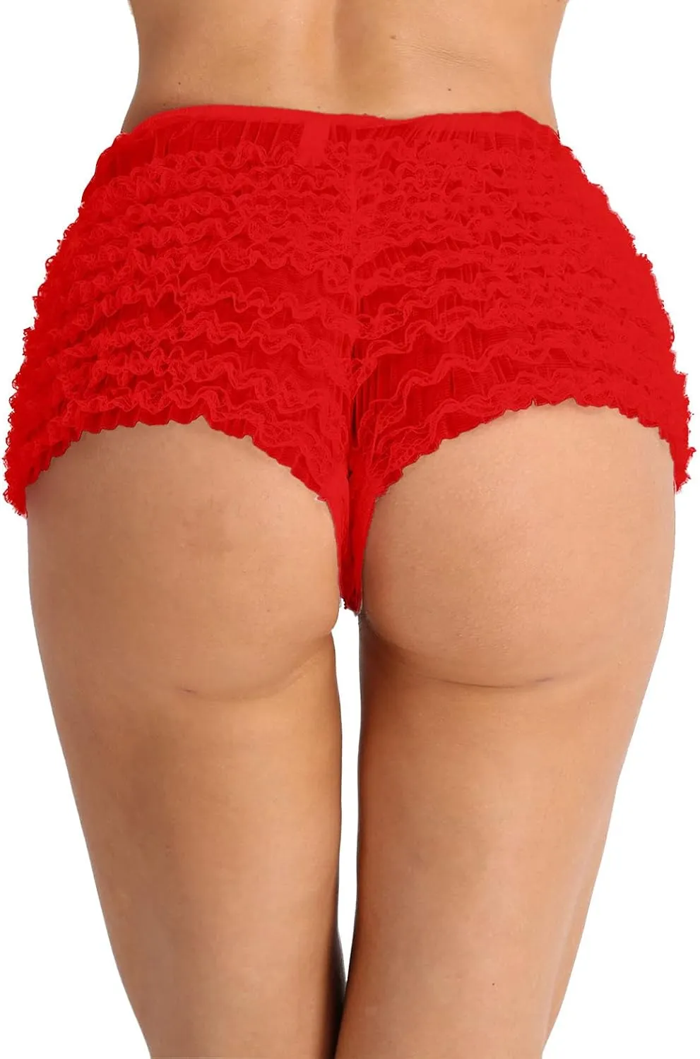Sywiyi Women's High Waisted Shorts Summer Ruffled Lace Trim Pettipants Bloomers Slip Shorts Underwear