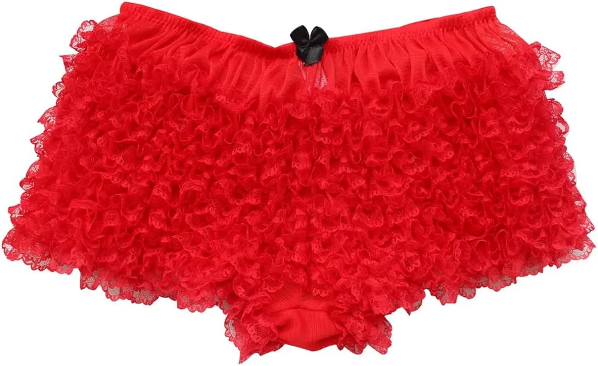 Sywiyi Women's High Waisted Shorts Summer Ruffled Lace Trim Pettipants Bloomers Slip Shorts Underwear