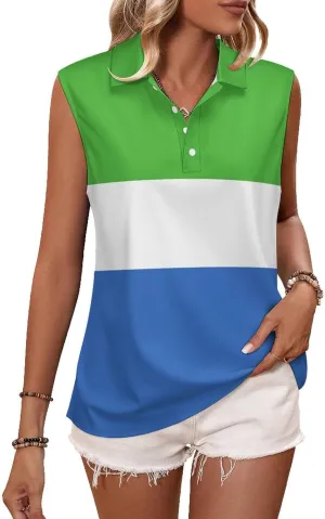 TAIZIYEAH Women's V Neck Sleeveless Top Spain Flag Loose PO-LO Tank Top Shirts Casual Pullover Blouse Shirts Blouses Summer