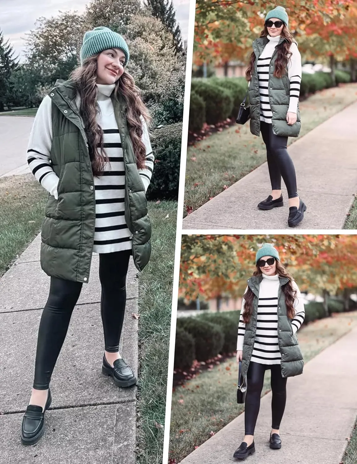 Tanming Women's Long Puffer Vest Casual Sleeveless Puffy Jacket with Removable Hood