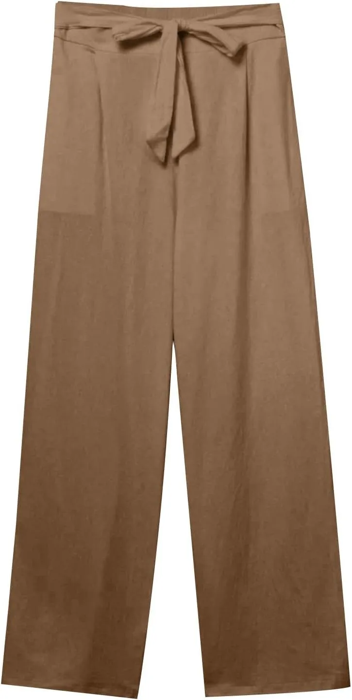 TARIENDY Petite Pants for Women Dressy Ladies 2025 Summer Comfy Outfits Casual high Waist Pants Elastic Drawstring Trousers