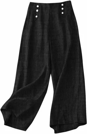 TARIENDY Wide Leg Pants for Women High Waisted Elatsic Pants Beach Casual Summer Trousers Loose Comfy Palazzo Pants 2025