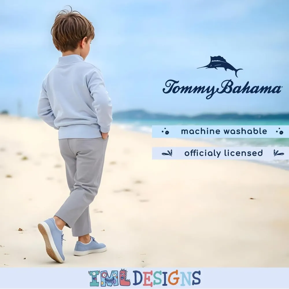 Tommy Bahama Boys Pullover Quarter-Zip Long-Sleeved Sweater & Pants Set, Casual 2-Piece Summer Outfit for Kids