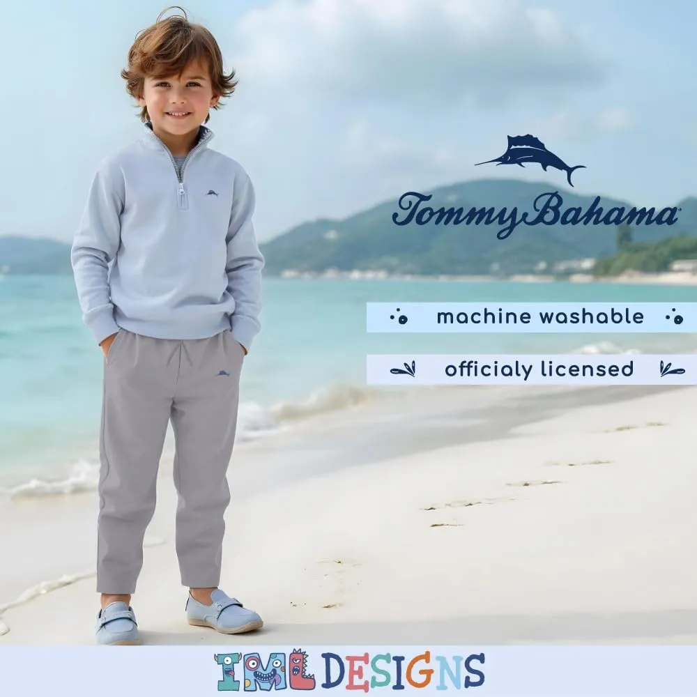 Tommy Bahama Boys Pullover Quarter-Zip Long-Sleeved Sweater & Pants Set, Casual 2-Piece Summer Outfit for Kids