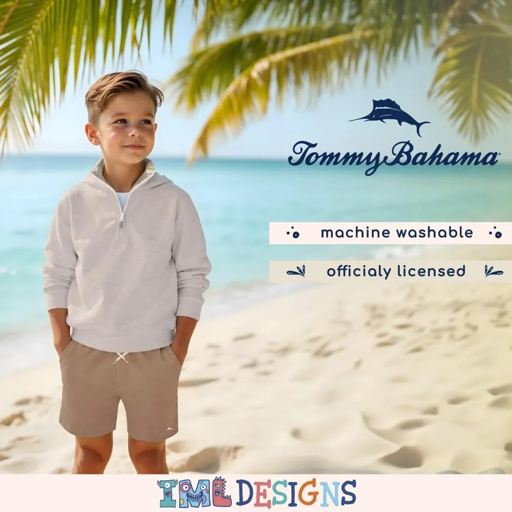 Tommy Bahama Boys Pullover Quarter-Zip Long-Sleeved Sweater & Shorts Set, Casual 2-Piece Summer Outfit for Kids