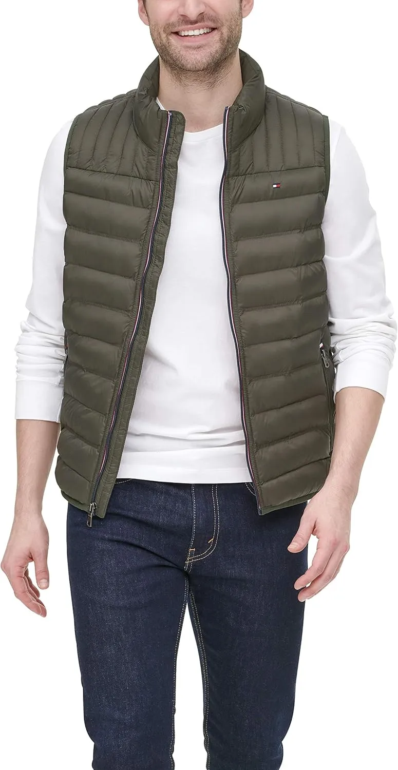 Tommy Hilfiger mens Lightweight Packable Puffer Vest Jacket (Standard and Big & Tall)