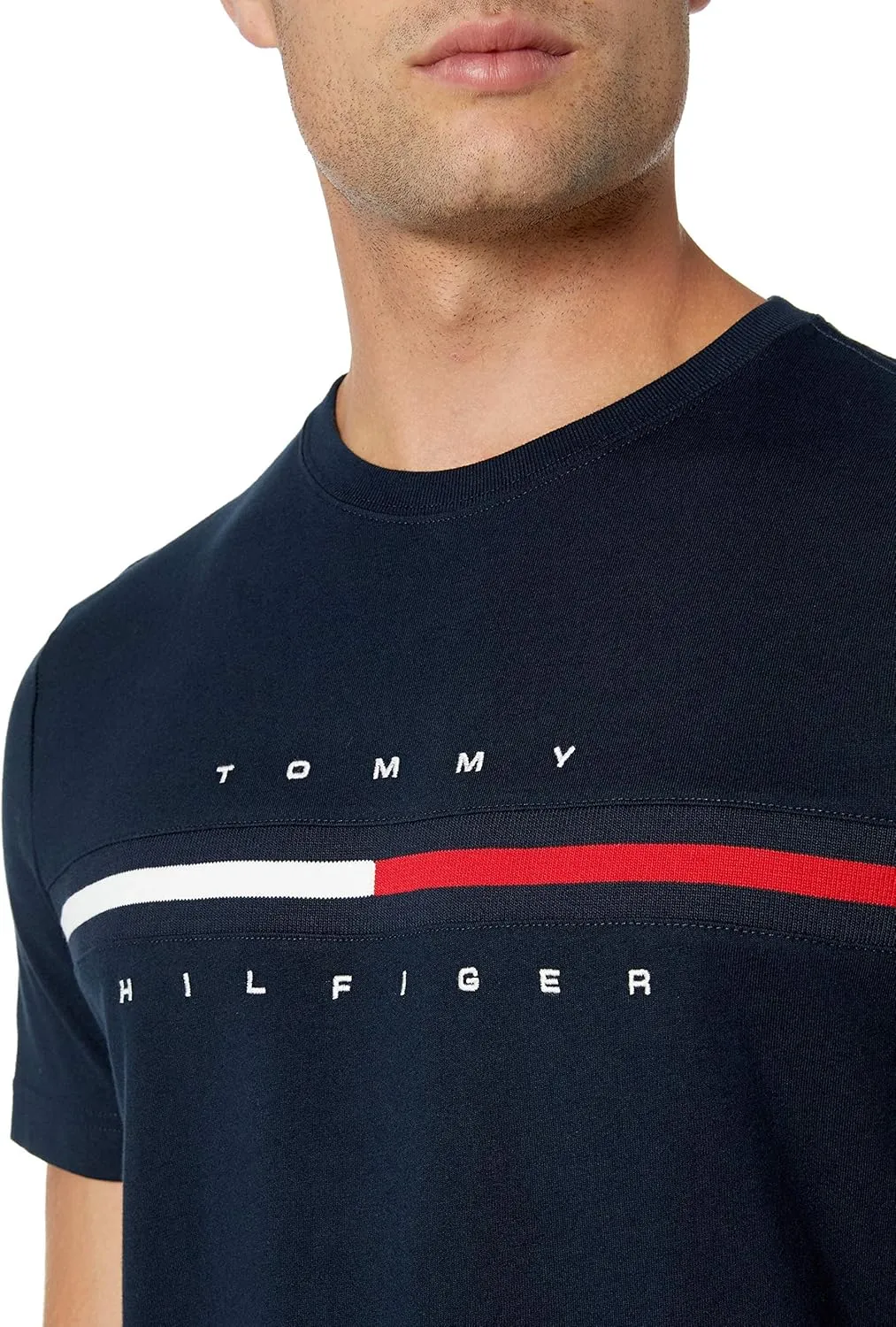 Tommy Hilfiger Men's Short Sleeve Signature Stripe Graphic T-shirt