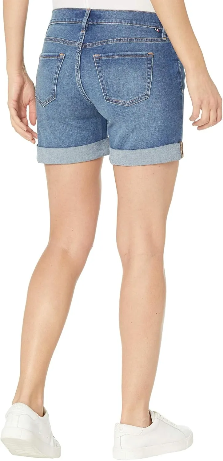 Tommy Hilfiger Women's Denim Shorts  Jean Shorts With Cuffs for Summer and Spring