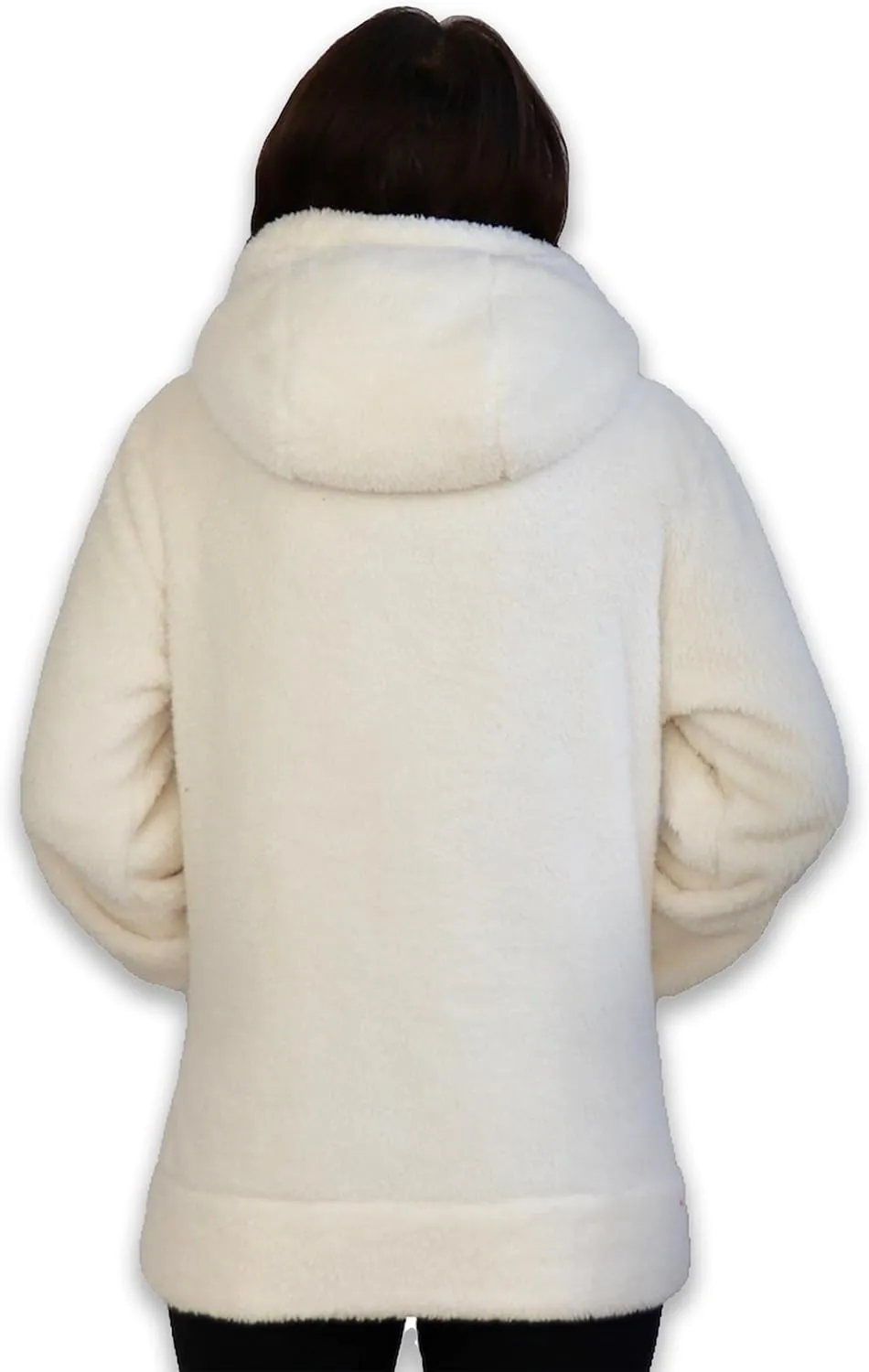 TrailCrest Women's Casual Sherpa Fuzzy Fleece Hoodie Full Zip with Thumb Holes Relaxed Fit