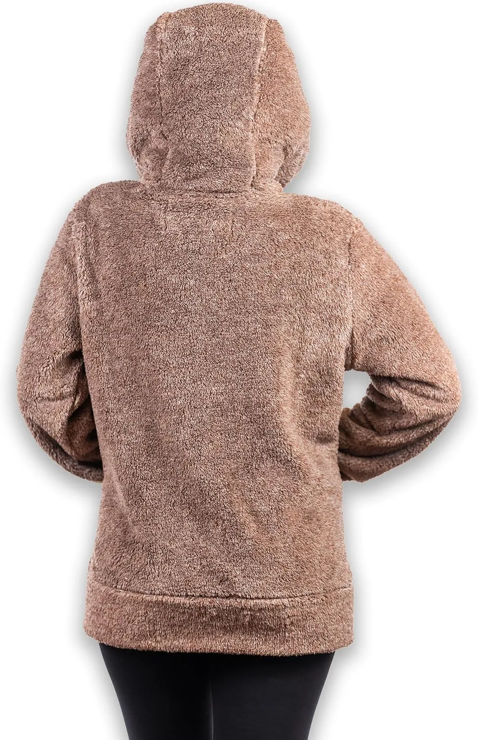 TrailCrest Women's Casual Sherpa Fuzzy Fleece Hoodie Full Zip with Thumb Holes Relaxed Fit