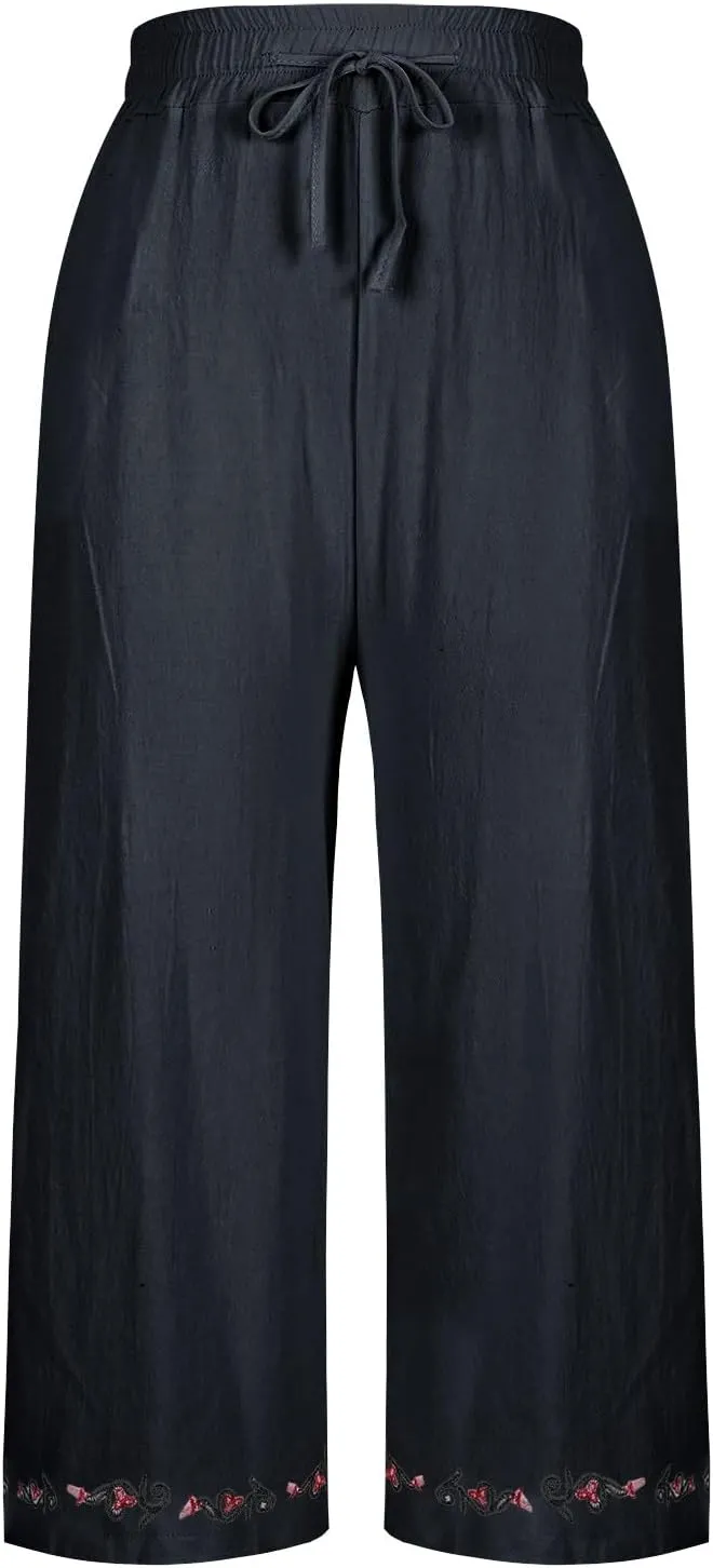 Trendy Pants for Women,Wwomens Casual Summer 2025 Drawstring Elastic High Waist Pant Comfy Side Pleated Trouser