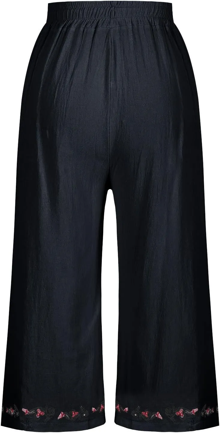Trendy Pants for Women,Wwomens Casual Summer 2025 Drawstring Elastic High Waist Pant Comfy Side Pleated Trouser