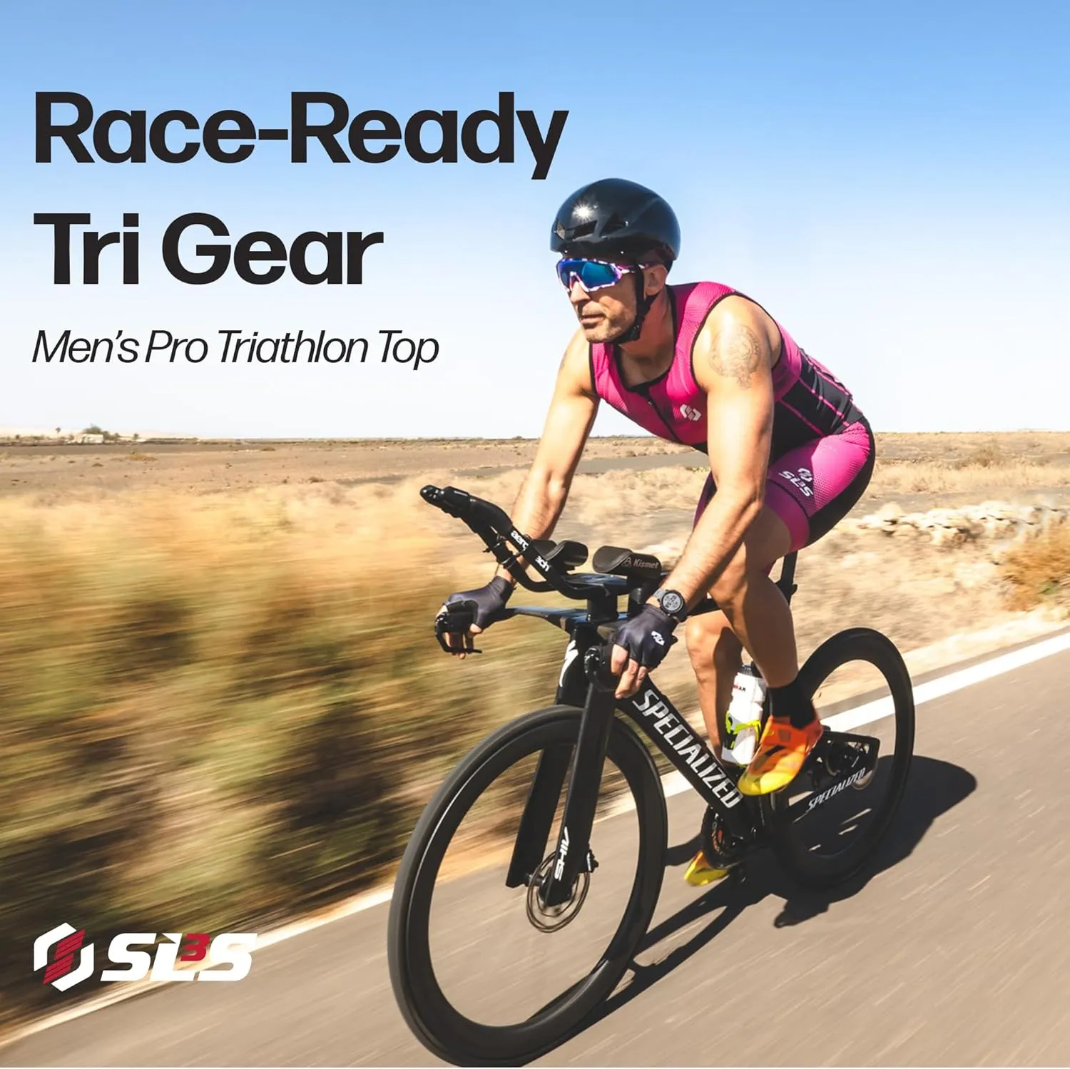 Tri Top Men - Sleeveless Mens Triathlon Top  PRO Premium FX Material - 3 Pocket Triathlon Shirts for Men