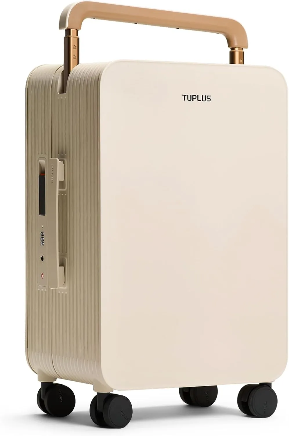 TUPLUS 20 Carry-On Hardside Luggage Lightweight ABS Travel Suitcase with Wide Handle Spinner Wheels TSA Combination Lock, Balance Series 2.0, Hazelnut Almond