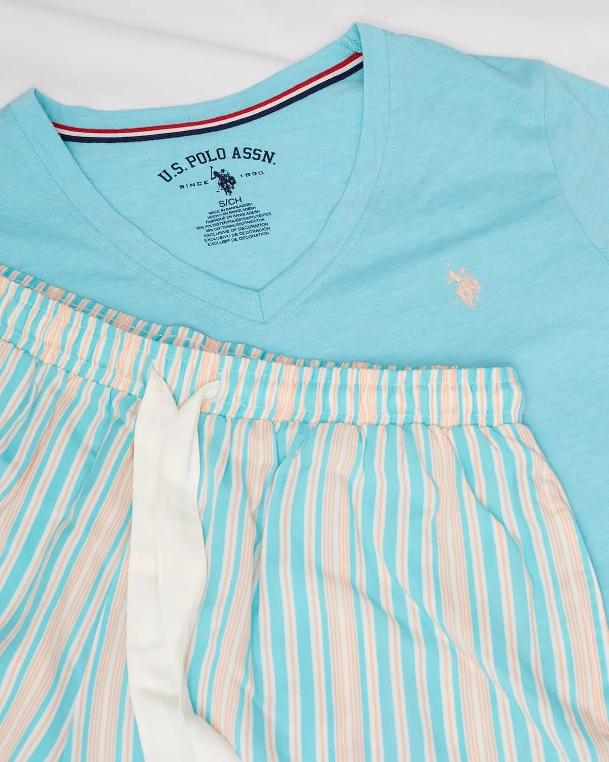 U.S. Polo Assn. Summer Pajamas for Women 2 Piece T-Shirt and Shorts Loungewear- Summer PJs for Women Set