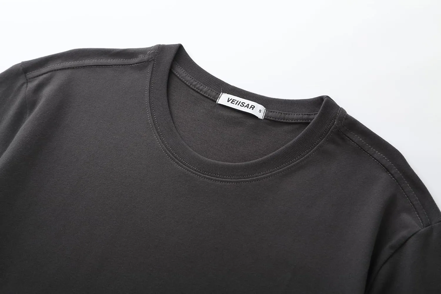 VEIISAR Men's Heavy Weight Crew Neck T-Shirt Mens Premium Cotton Tee - Pre Shrunk S-3XL