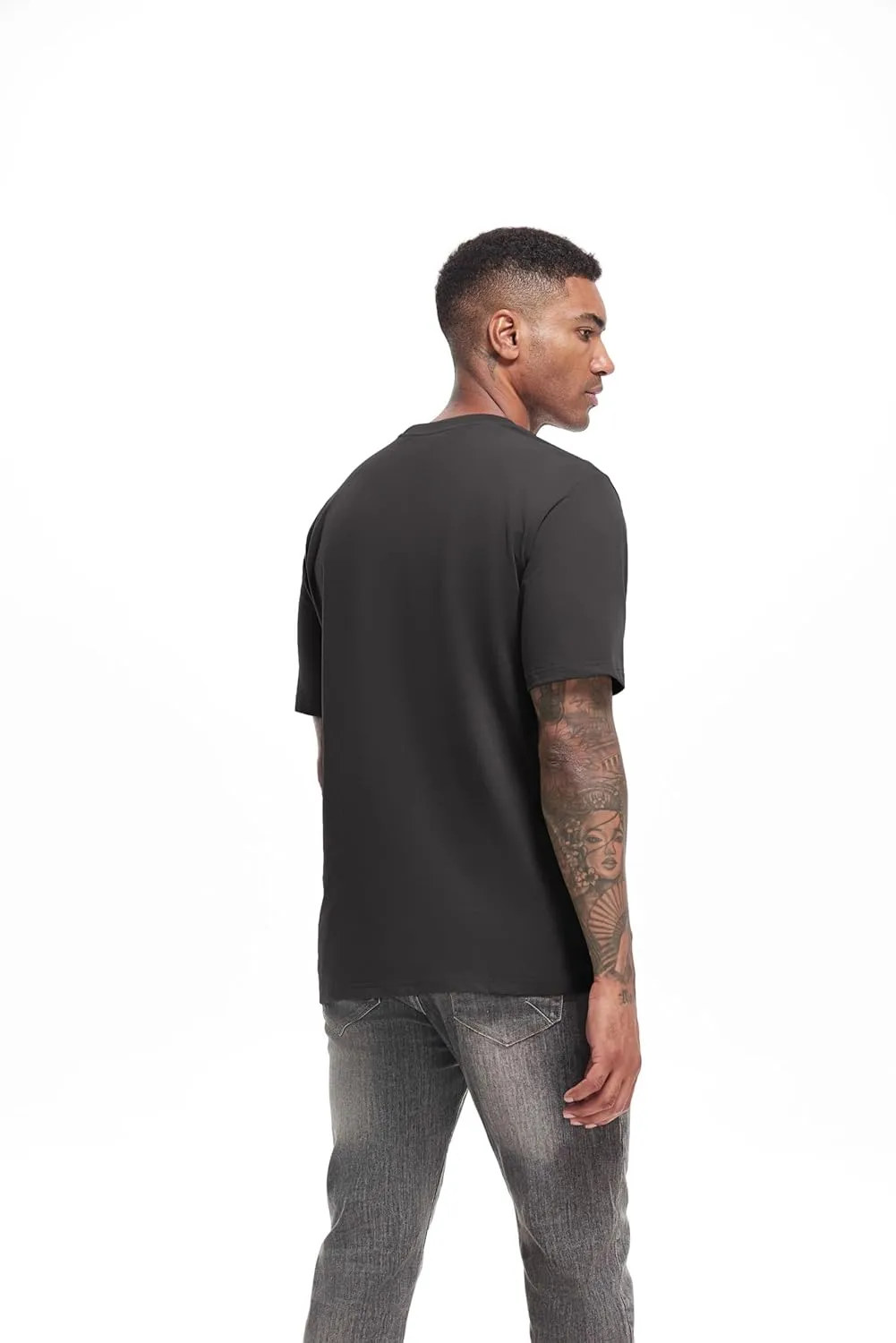 VEIISAR Men's Heavy Weight Crew Neck T-Shirt Mens Premium Cotton Tee - Pre Shrunk S-3XL
