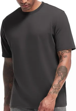 VEIISAR Men's Heavy Weight Crew Neck T-Shirt Mens Premium Cotton Tee - Pre Shrunk S-3XL