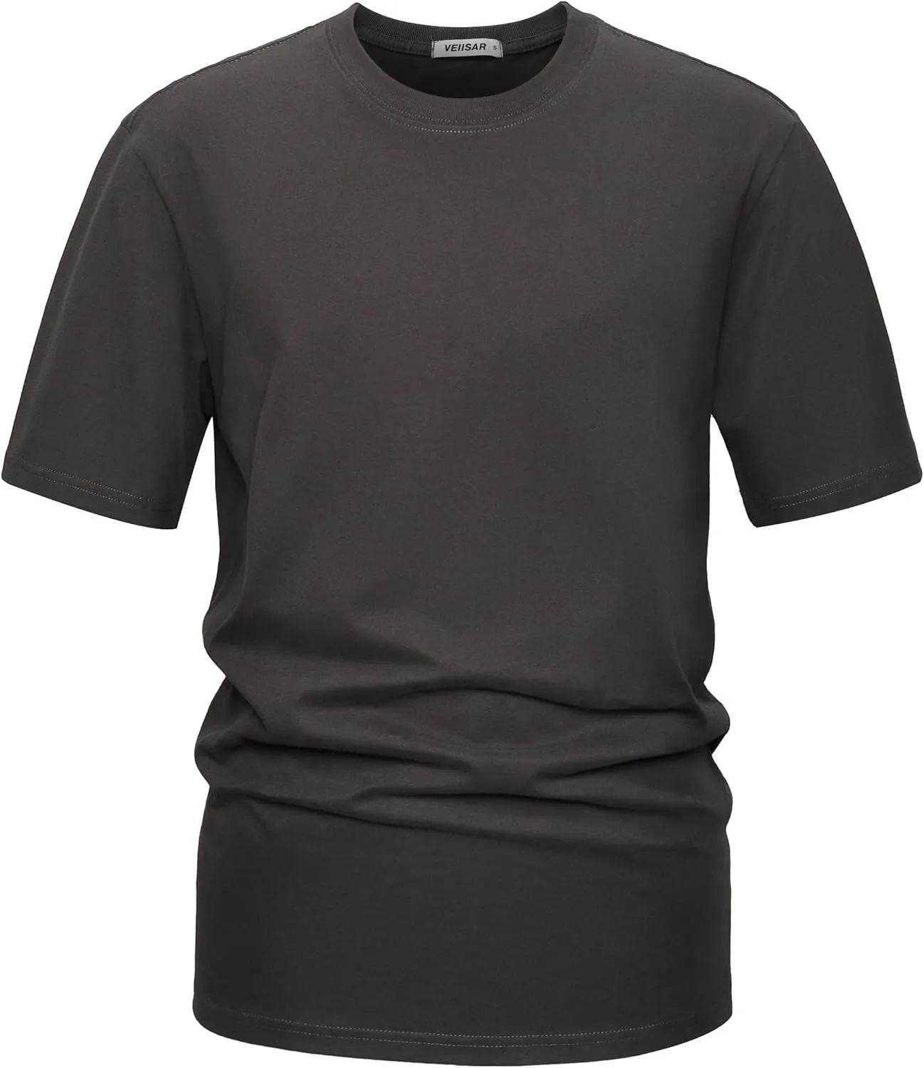 VEIISAR Men's Heavy Weight Crew Neck T-Shirt Mens Premium Cotton Tee - Pre Shrunk S-3XL