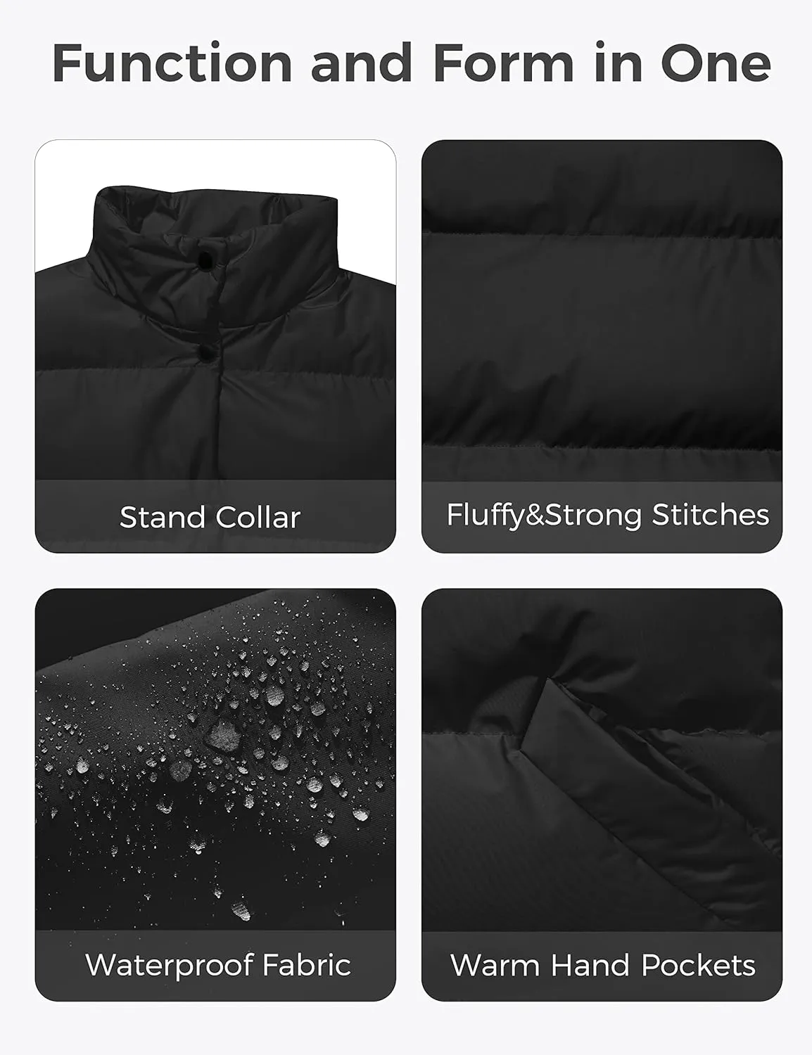 wantdo Women's Puffer Vests Thicken Winter Vest Outerwear Warm Puffy Vest