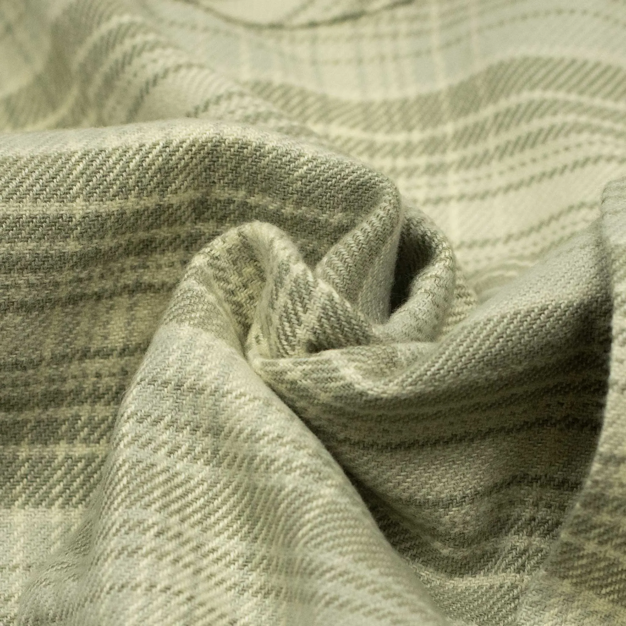 Washed flannel pearlsnap in "Warming Grey" rodeo plaid cotton