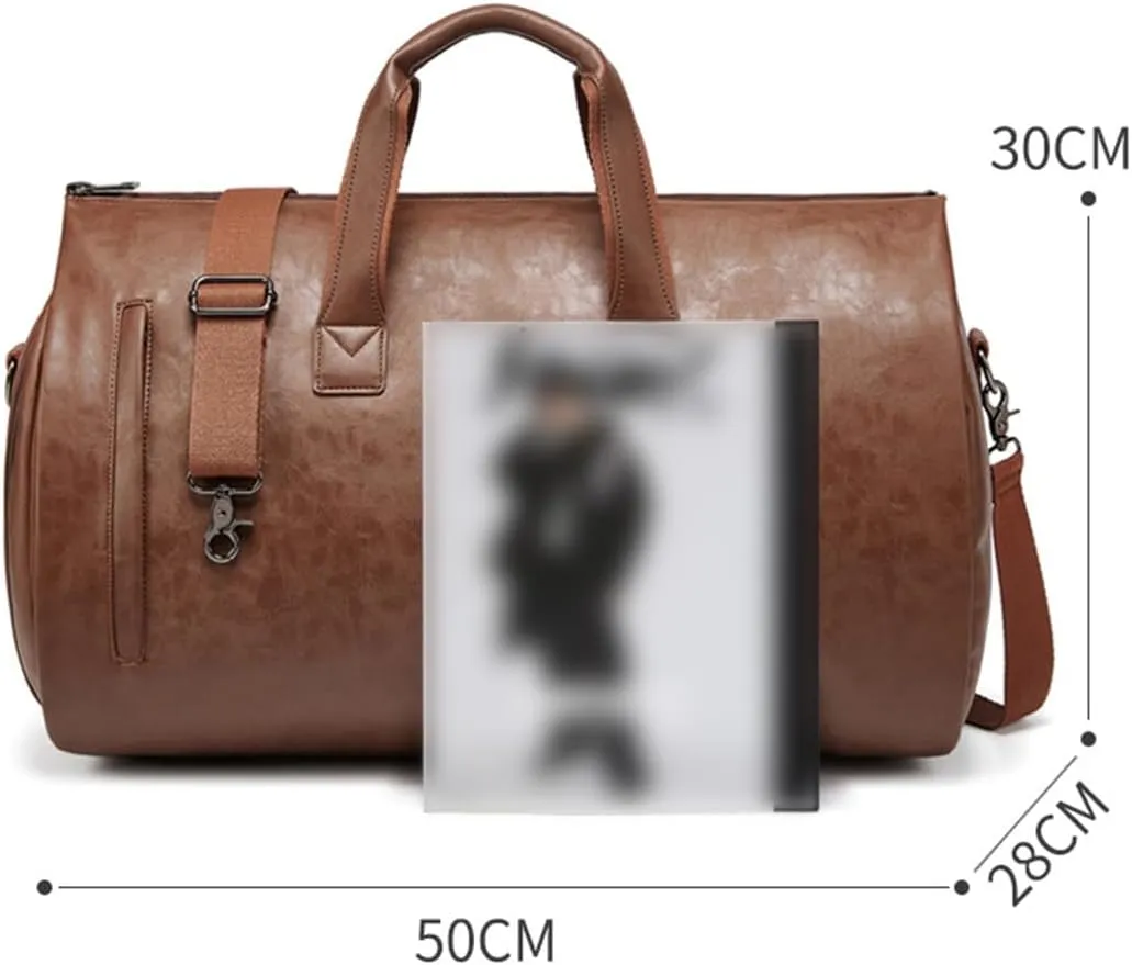 Waterproof Suit Bags for Men Travel, Convertible Travel Garment Bag, Carry on Garment Duffel Bag Backpack Women (Brown)