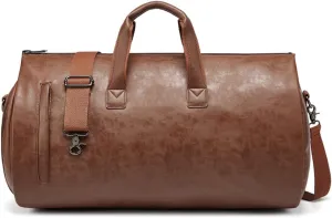 Waterproof Suit Bags for Men Travel, Convertible Travel Garment Bag, Carry on Garment Duffel Bag Backpack Women (Brown)