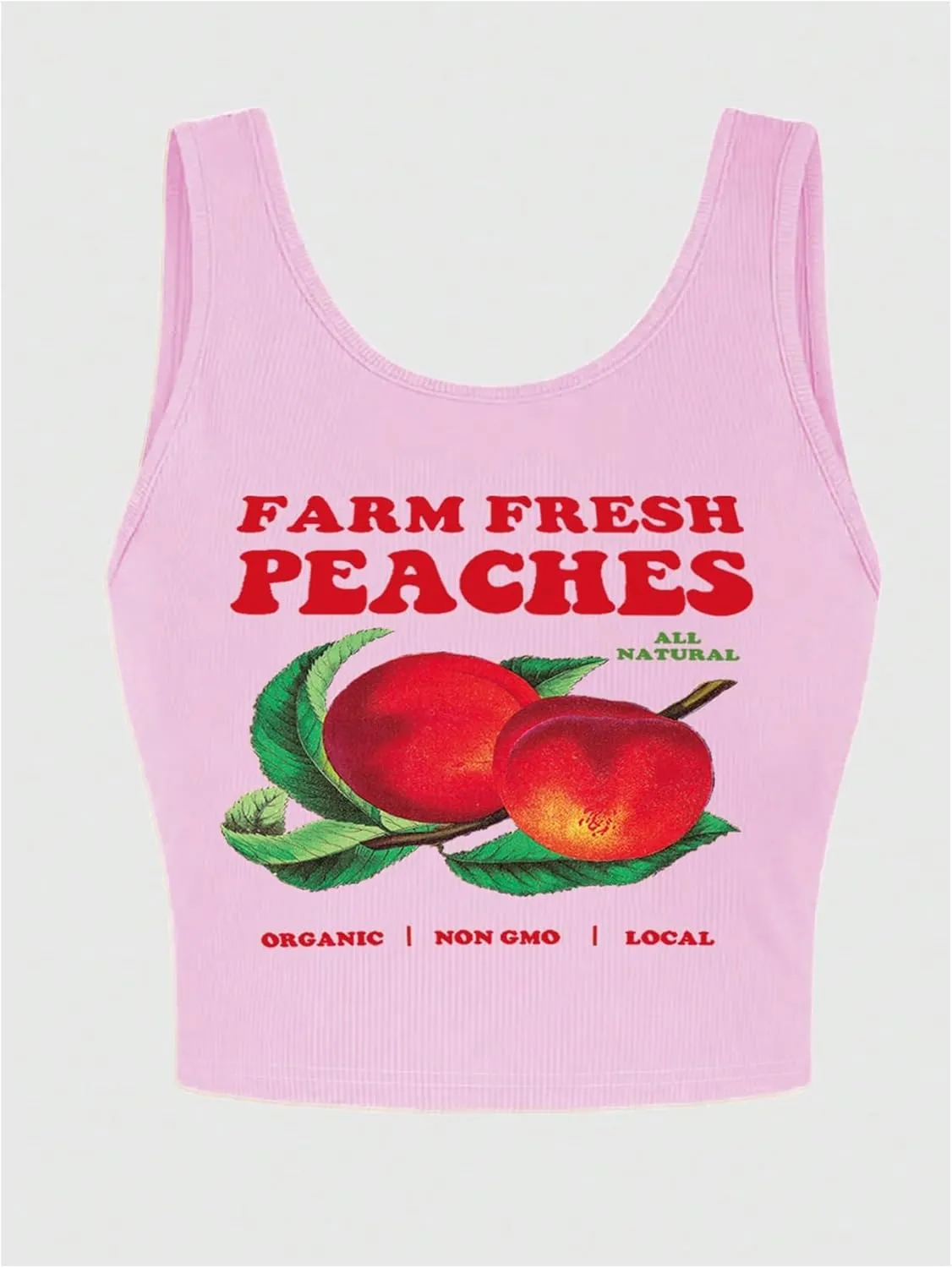 WDIRARA Women's Printed Crop Tank Tops Graphic Cami Top Summer Ribbed Slim Fit Tee