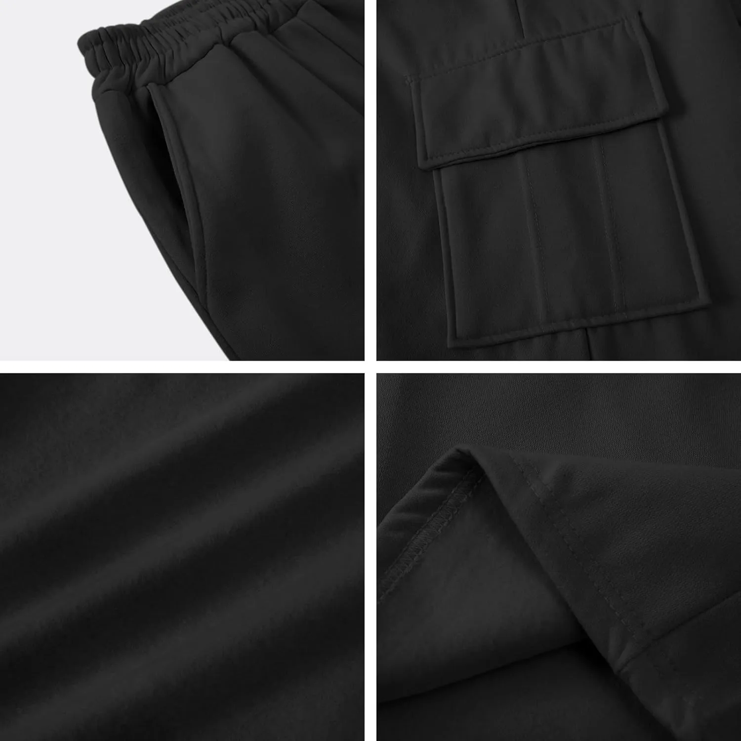 Wide Leg Cargo Sweatpants for Women High Waisted Baggy Fleece Joggers Casual Athletic Sweats Pants with Pockets