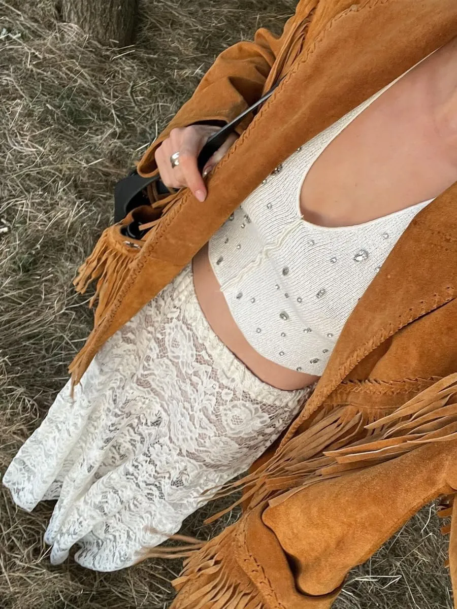 Women Sexy Sheer Lace White Flare Skirts Summer Floral Embroidered High Waist Long Maxi Beach Skirt