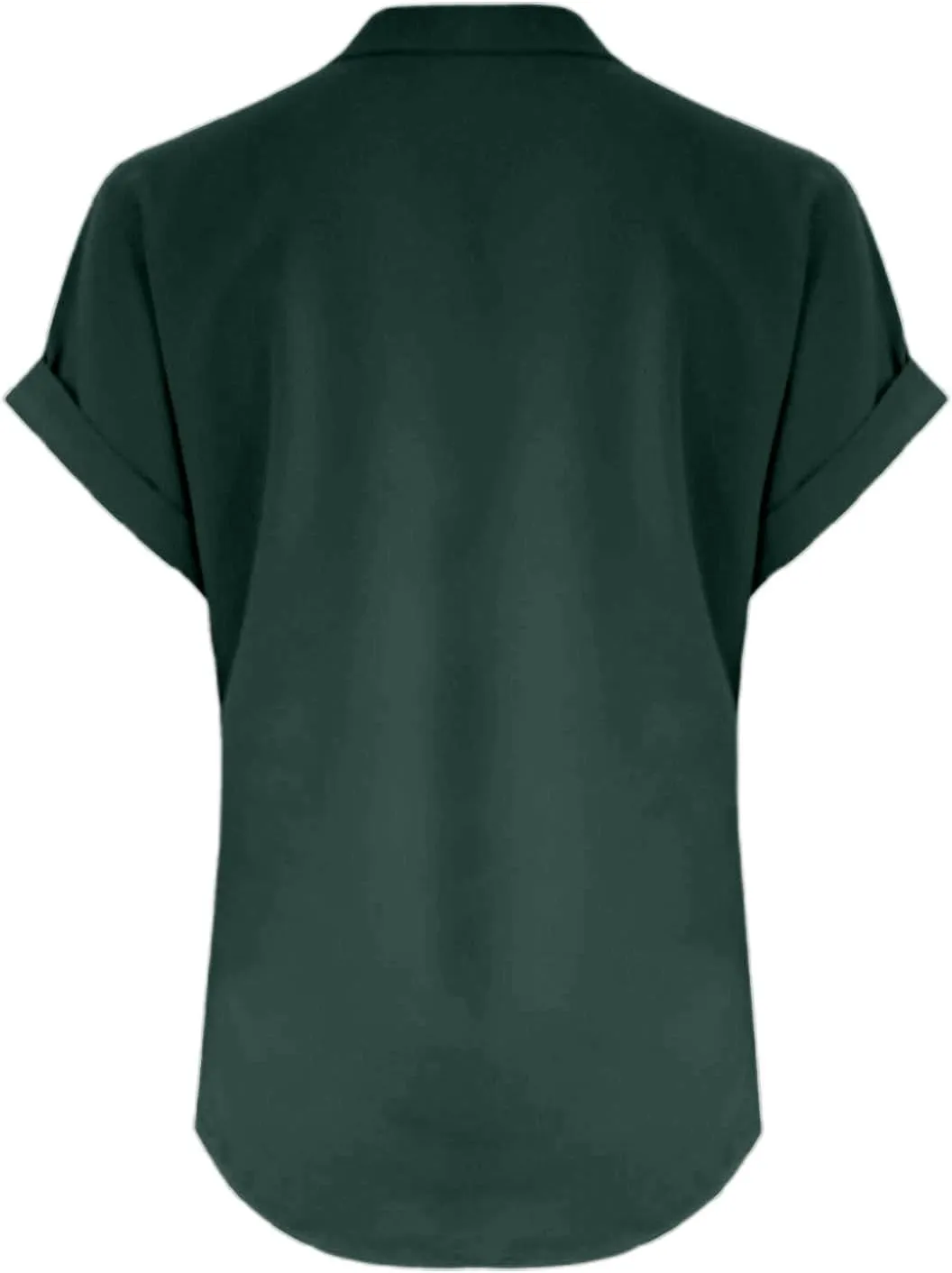 Women Short Sleeve Cotton Linen Shirt Casual V-Neck Oversized T Shirt Button Down Collar Loose Summer Tee Top