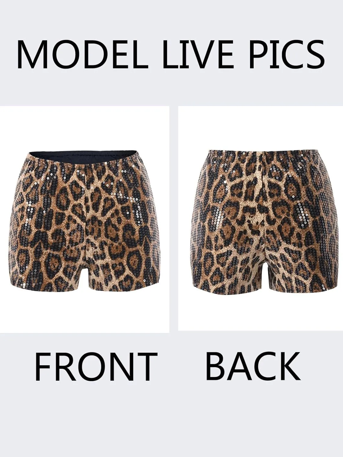 Women Shorts Summer Casual Booty Shorts Stretchy Waist Sequin Short Dance Pants Hot Bottoms