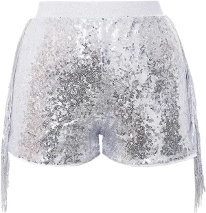 Women Shorts Tessel Sequin Sparkle Short Pants Ladies Birthday Party Shorts Halloween Clothes