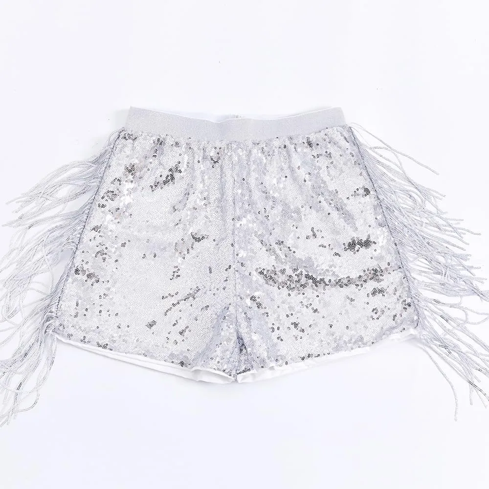 Women Shorts Tessel Sequin Sparkle Short Pants Ladies Birthday Party Shorts Halloween Clothes