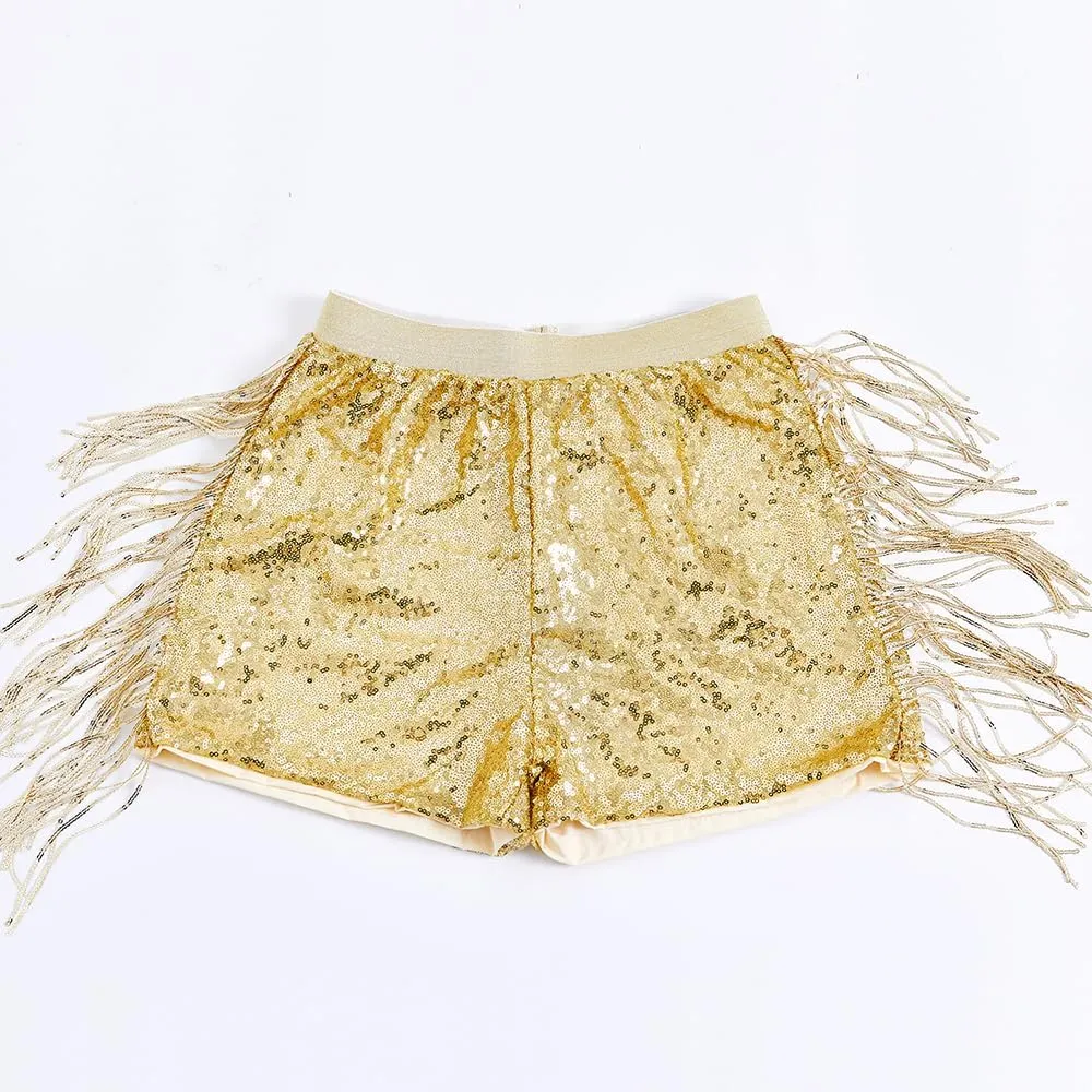 Women Shorts Tessel Sequin Sparkle Short Pants Ladies Birthday Party Shorts Halloween Clothes