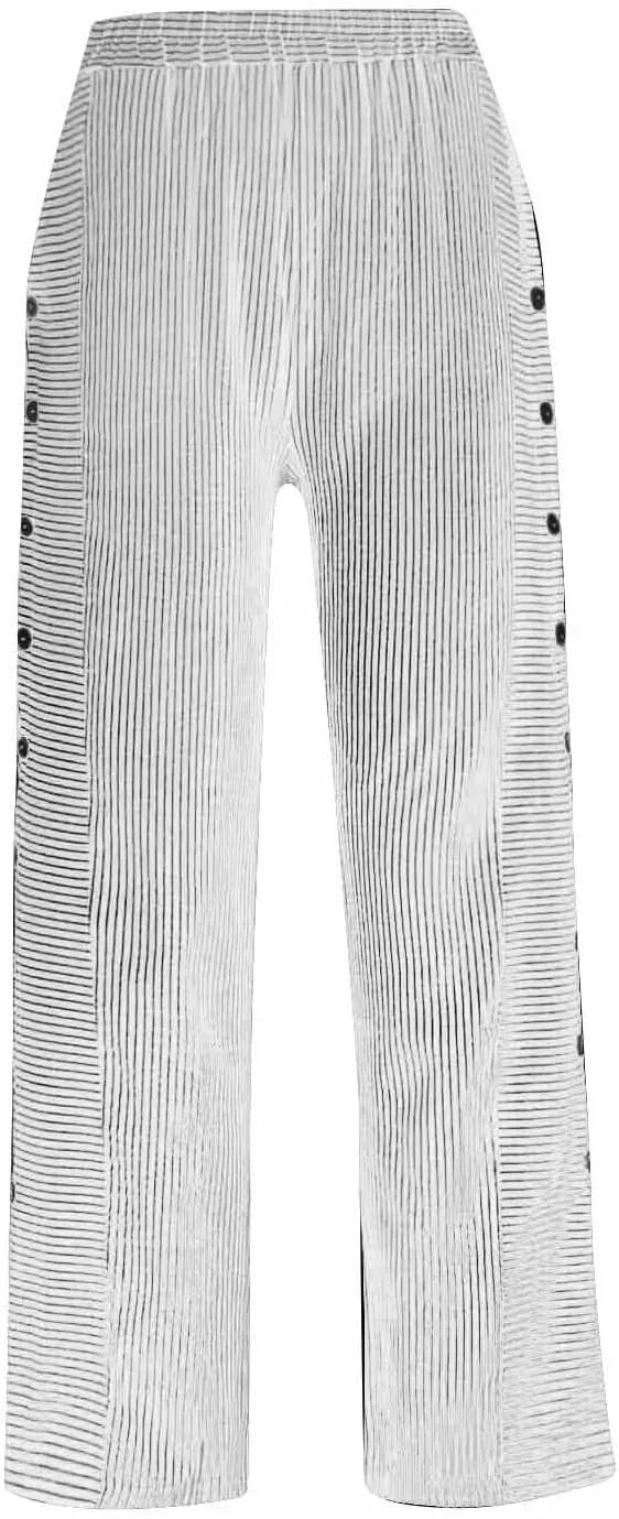 Women Summer Casual Linen Pants Straight Leg Elastic Waist Pockets Cropped Pants, Small-5X-Large, Beige