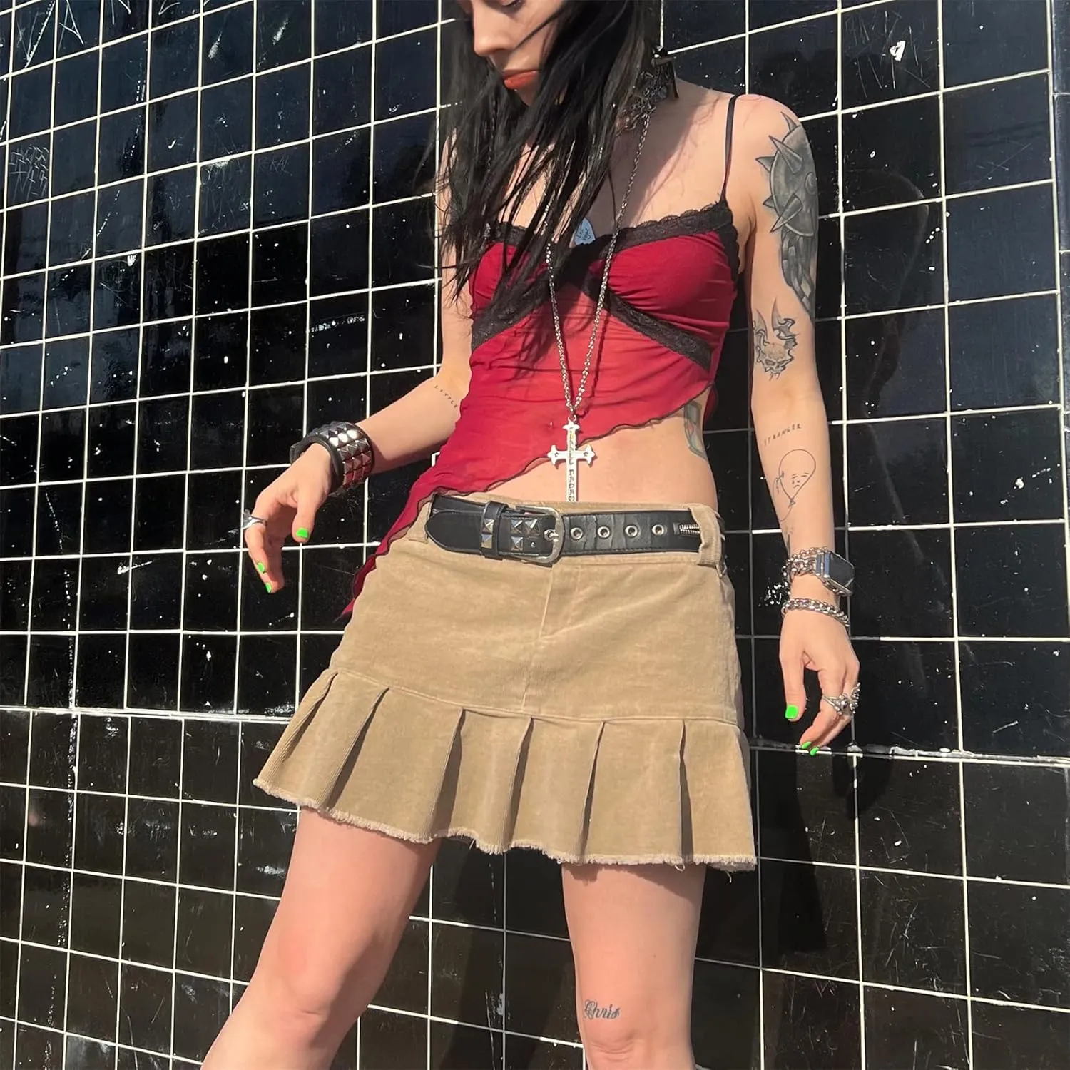Women Y2k Fairycore Lace Trim Backless Camisoles Top Sexy Low Cut Spaghetti Strap Top Grunge Summer Tank Streetwear